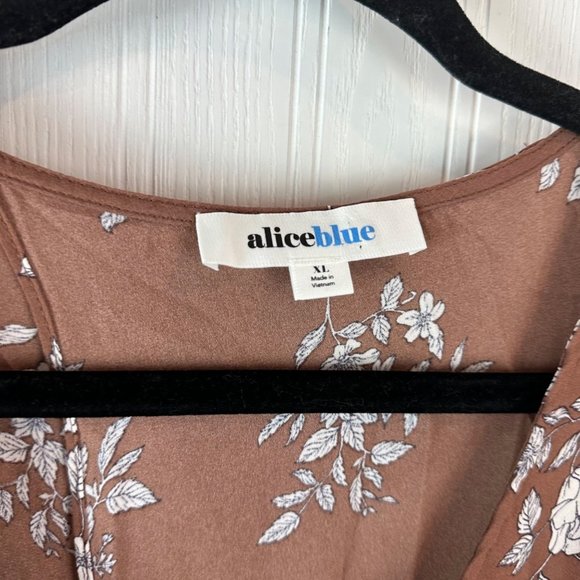 Alice‎ Blue XL Brown Floral Long Sleeve Shirt - Picture 5 of 5